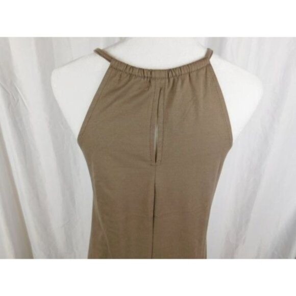 For G and PL Summer Side Slit Halter Maxi Dress NEW Khaki Brown SMALL - Picture 4 of 4
